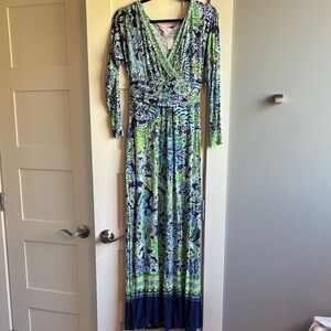 Lilly Pulitzer small floral knit maxi dress with side slits